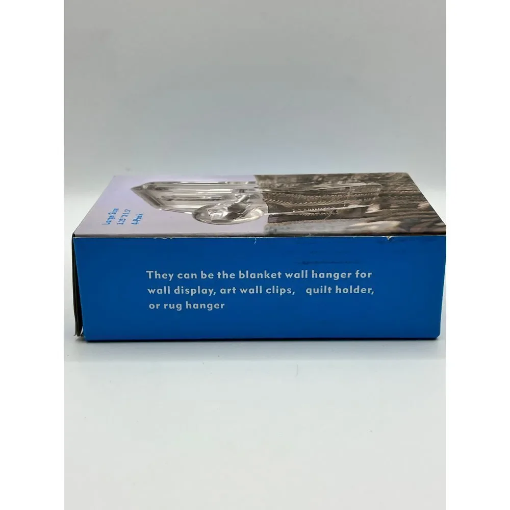 Clear Wall Clips Display Hangers Large‎ Size 3.25x1.5 Inch 4-Pack tapestry